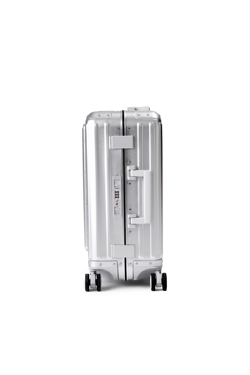 MAGALLANES 20 Inch All Aluminum Carry On Luggage with Front Pocket - Silver