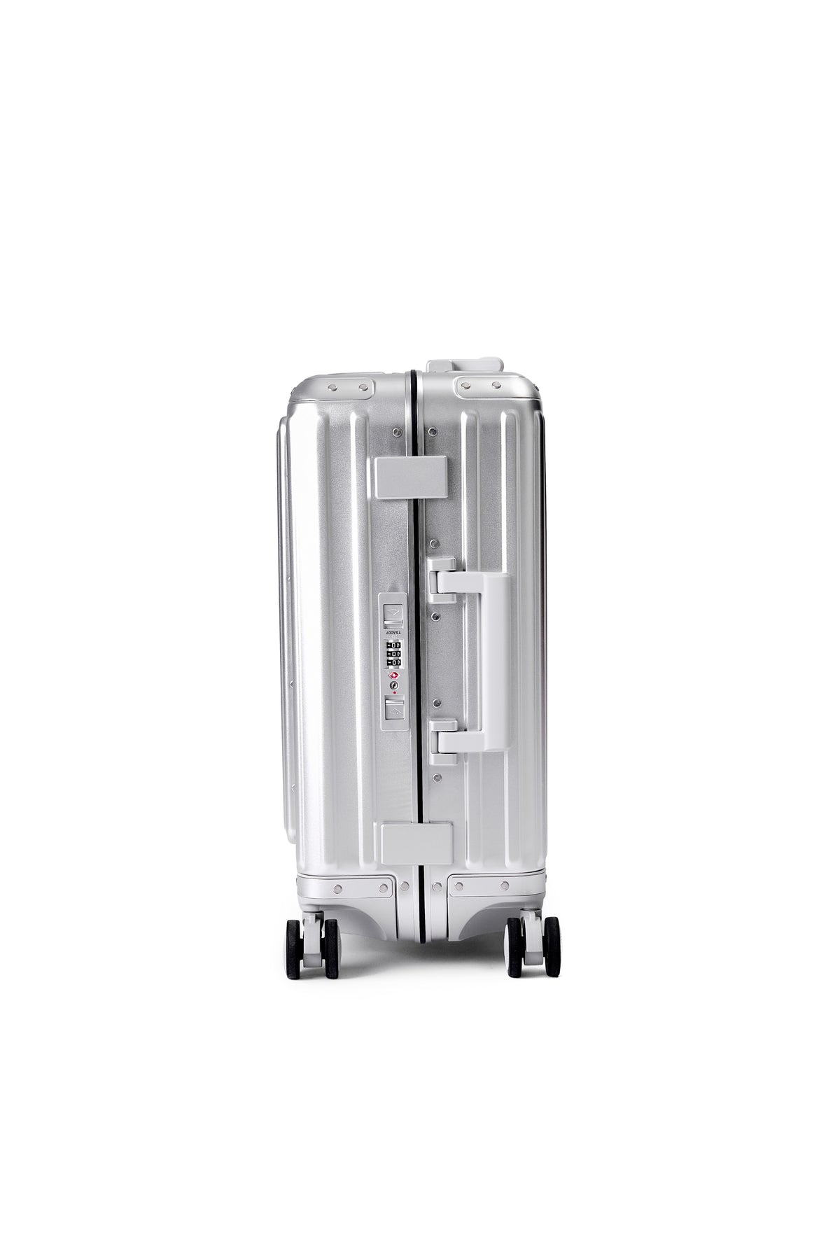 MAGALLANES 20 Inch All Aluminum Carry On Luggage with Front Pocket - Silver