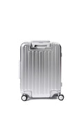 MAGALLANES 20 Inch All Aluminum Carry On Luggage with Front Pocket - Silver