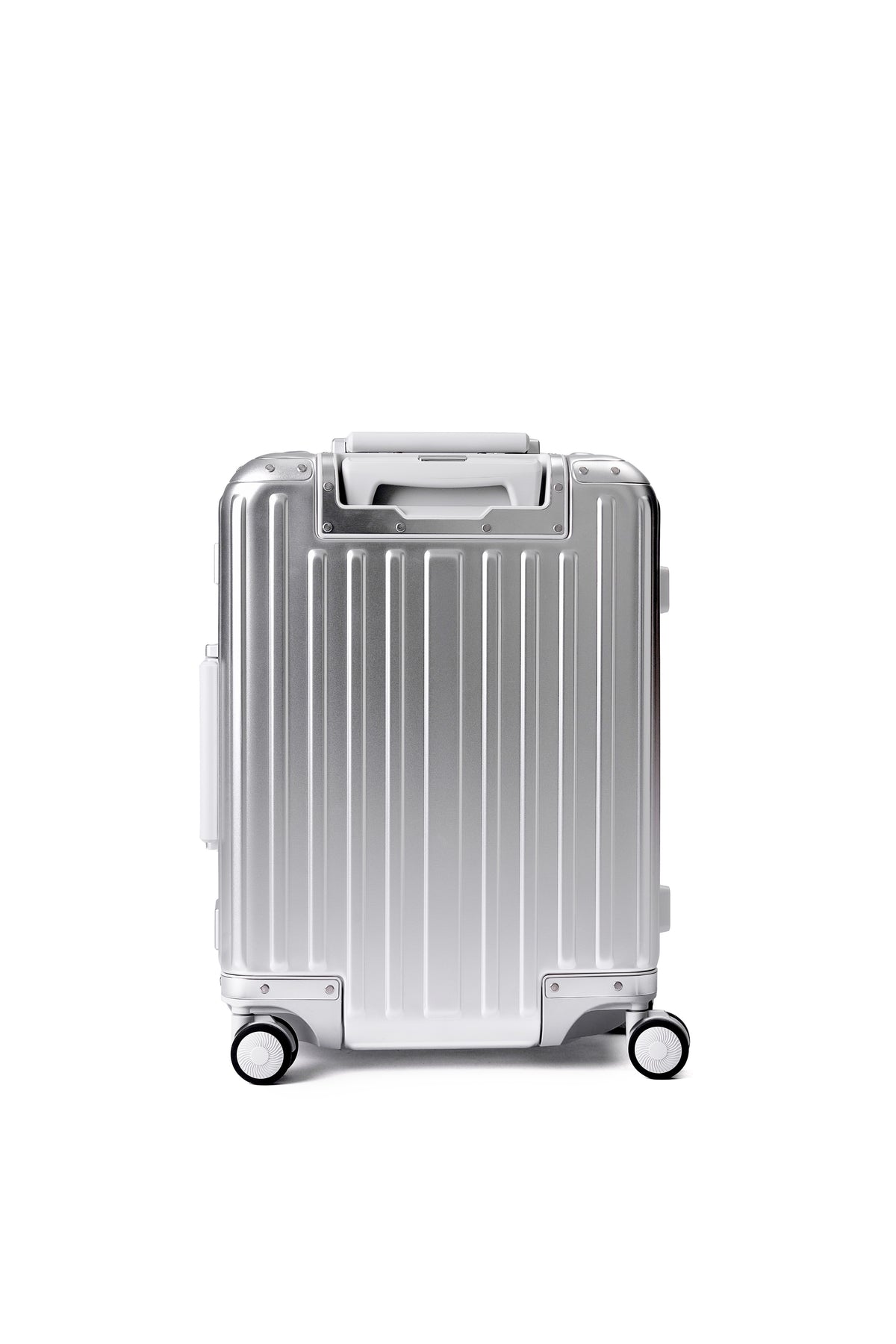 MAGALLANES 20 Inch All Aluminum Carry On Luggage with Front Pocket - Silver