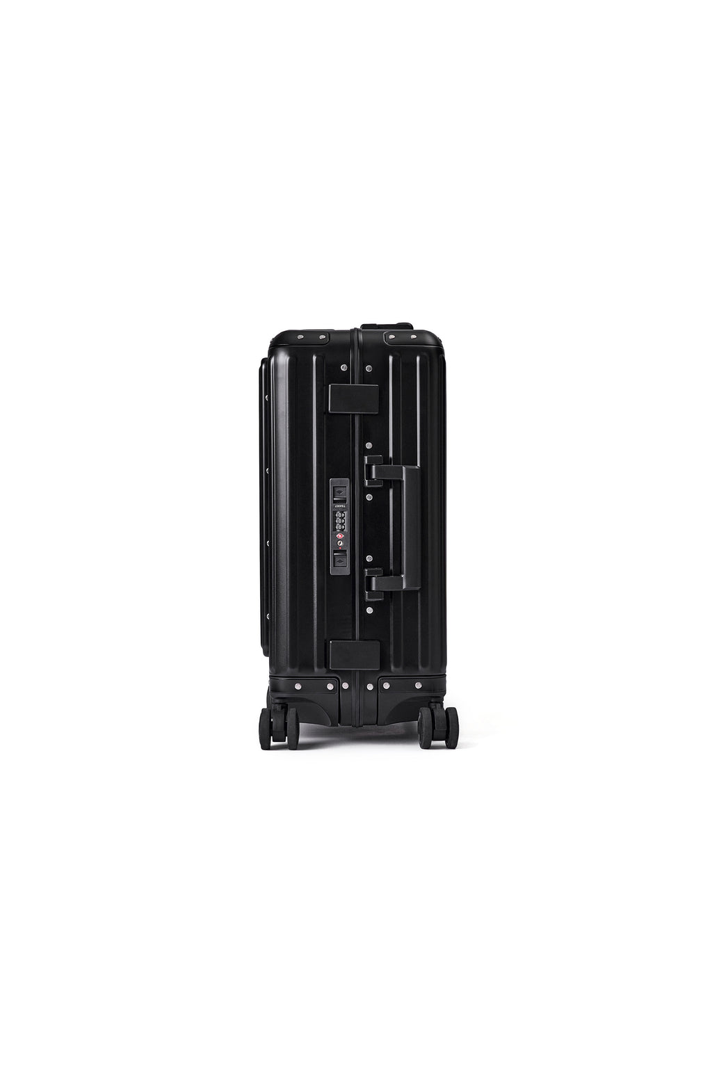 MAGALLANES 20 Inch All Aluminum Carry On Luggage with Front Pocket - Black