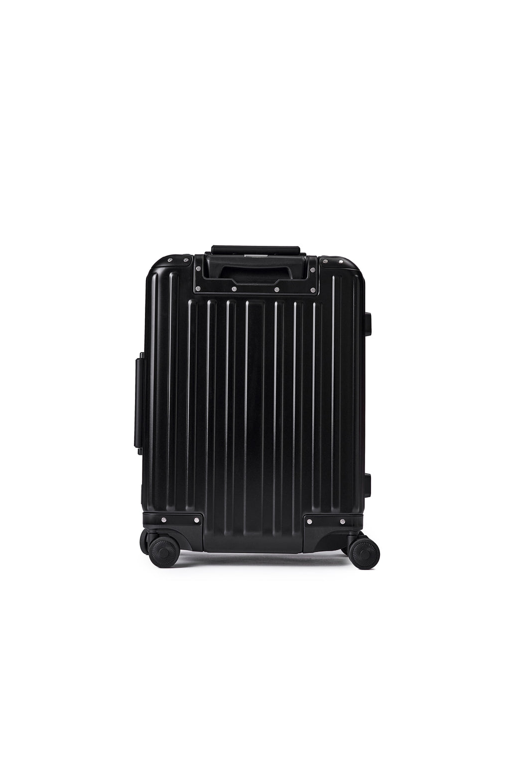 MAGALLANES 20 Inch All Aluminum Carry On Luggage with Front Pocket - Black