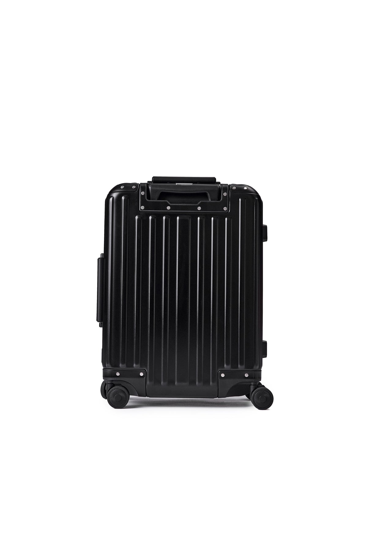 MAGALLANES 20 Inch All Aluminum Carry On Luggage with Front Pocket - Black